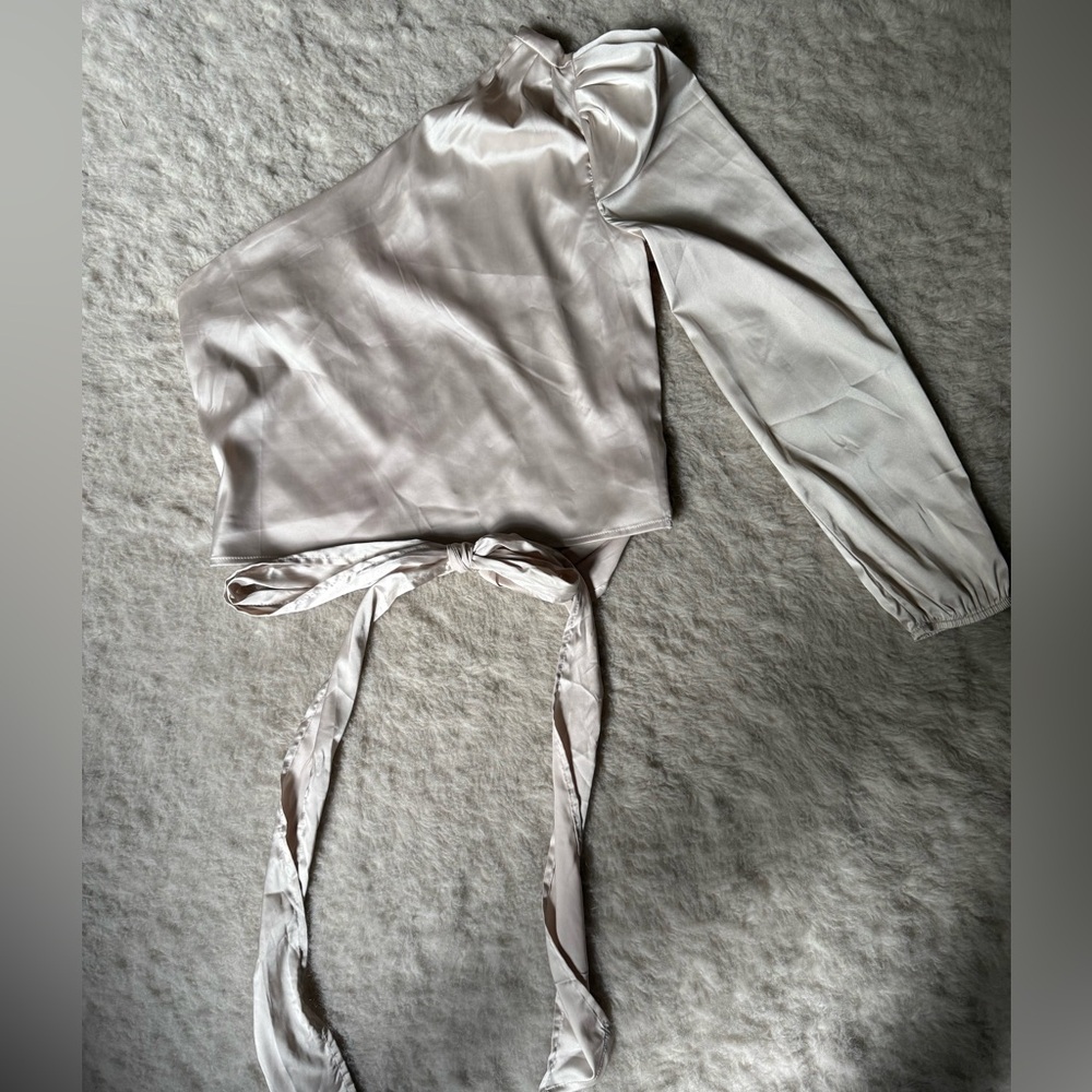 One shoulder satin top